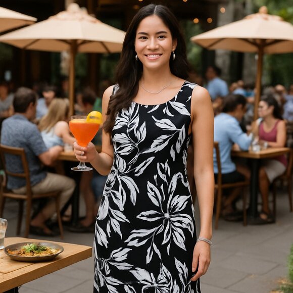 R & K Black & White Floral Sundress - Picture 7 of 7